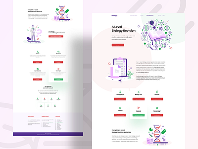 A Level Biology Landing Page a level biology biology resource branding clean concept design education education website educational illustration landing page material teaching teaching material ui user interface web web design website