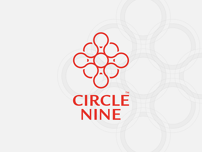 Circle Nine Logo Design brand design building color company construction construction company construction logo grid logo mark monogram negative space red space vector