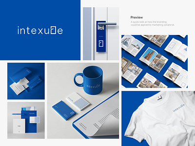 Intexure Branding architechture architectural architecture logo branding clean firm home decor identity interior interior decor interior design interior logo lettermark logo minimal residential royal blue