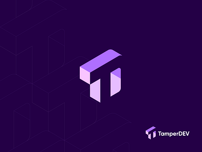 TemperDev Logo, T+D Letter Negative Space