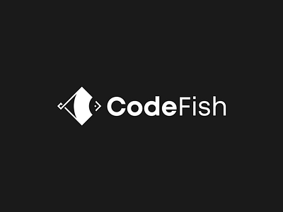 CodeFish Logo app branding clean code code fish coder coding fish fish logo iconic logo logo fish mark minimal program programing web web code