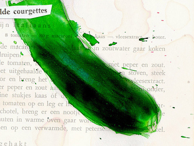 Zucchini book ecoline painting zucchini