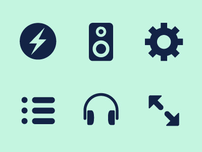 Icons app apple application dieter rams energy flat full screen funk funky futuristic gear headphones icon icons interfaces ipad iphone list new wave rams simple simplicity speaker turquoise ui