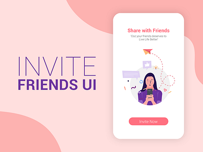 Invite Friends UI app app ui application design flat media minimal type typography ui ux vector website