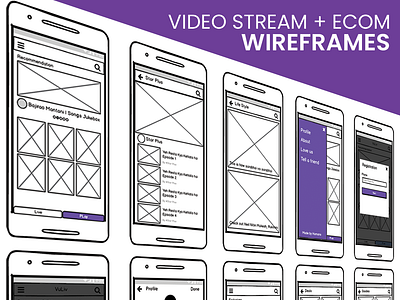 Video Stream + ECom Wireframes