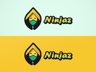 Ninja Logo adobe illustrator artwork e sports flat design green illustration illustrator logo logo design ninja yellow