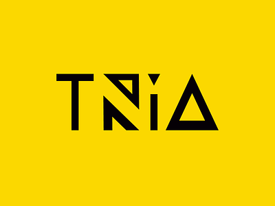 Tria Logo concept anagram black geometrical logo geometrical shapes geometry logo design logotype triangle triangular logo yellow