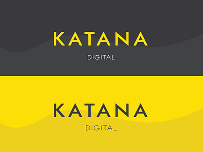 KATANA DIGITAL AGENCY black and yellow katana katana logo log design simple logo typography