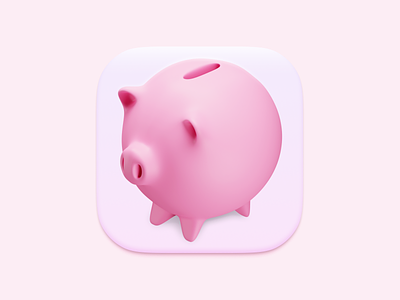 Piggy Bank App Icon 3d app icon blender branding dailyui figma icon icon design illustration logo ui ui icon vector visual