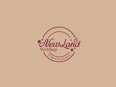 New Land Wedding branding design graphic design logo script font
