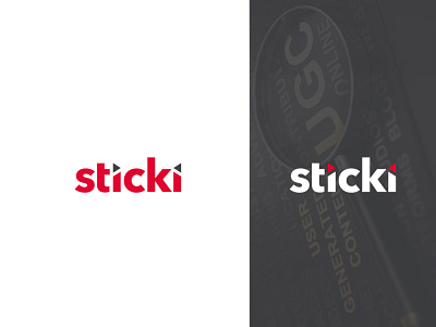 Sticki content creator graphic design logo logotype red ugc wordmarklogo