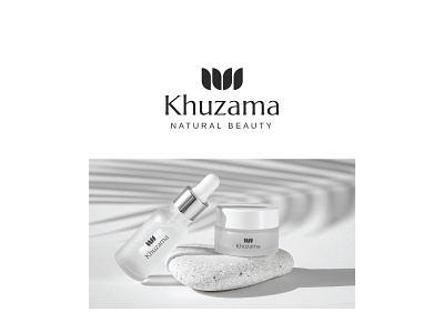 Khuzama beauty brand beauty logo beauty product black and white branding design feminine feminine logo floral logo graphic design gray color gray logo logo logo design logo designer logo mark minimal logo