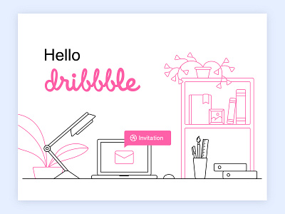 Hello Dribbble design dribbble hello illustration