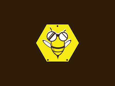 Geek Hive Logo bee creative design dribbble emblem geek idea identity illustration logo logo design mark