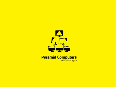 Pyramid Computers computer creative dribbble emblem graphic idea identity illustration logo mark negative pyramid