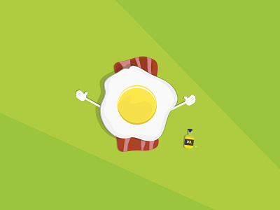 Eggy having a sunbath bacon chill creative egg illustration inspiration oil shot sun sunbath sunshine