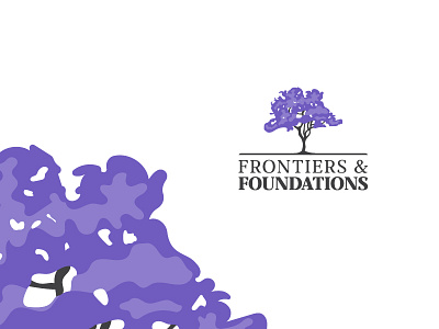 Frontiers & Foundations logo brand creative idea identity inspiration jacaranda logo logodesign mark shot tree