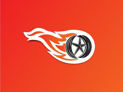 Fire blazing rim sticker