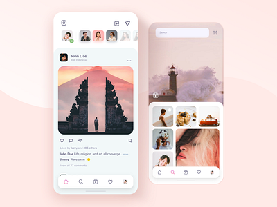 Instagram- Redesign concept design graphic design instagram latest ui layout design mobile mobile ui ux photo app redesign concept sleekdesign social app social media design stock trending trending design trending ui user experience user interface ux