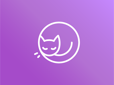 Cat ai cat comfort cute icon kitty line sleep stroke vector