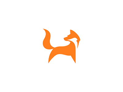 Fox mark animal fox icon illustration logo mark minimal symbol vector