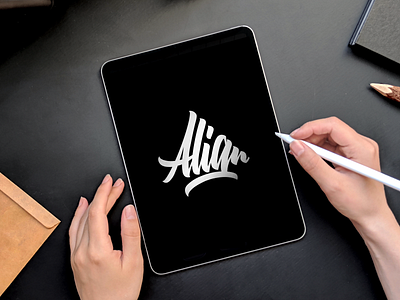 Align Logo – Handmade Lettering branding calligraphy daily ui font graphic design illustration ipad ipad pro lettering logo logotype minimal minimalistic mockup vector