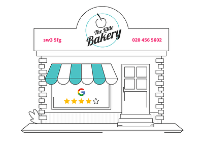 Keeping it local architecture bakery building business google line art local my business review shop trade