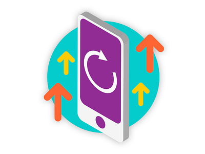 Mobile Upgrade Icon app arrow icon illustration mobile phone refresh up