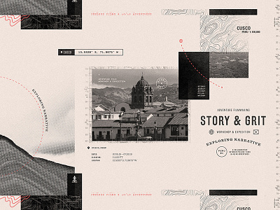 Story & Grit adventure branding film filmmaking logo peru texture travel type typography