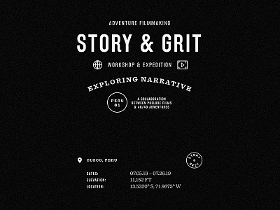 Story & Grit black and white brand branding film filmmaking logo peru texture type typography