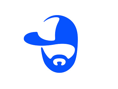 Personal logo beard blue cap face logo logo mark negativespace