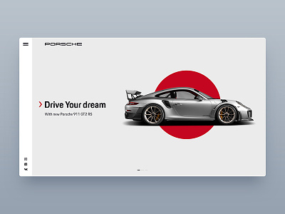 Dailyui porsche concept 911 auto car header interface japan porsche sport ui web