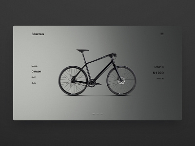 DailyUI Bikeshop bike bycicle gray interface moto site ui ux web