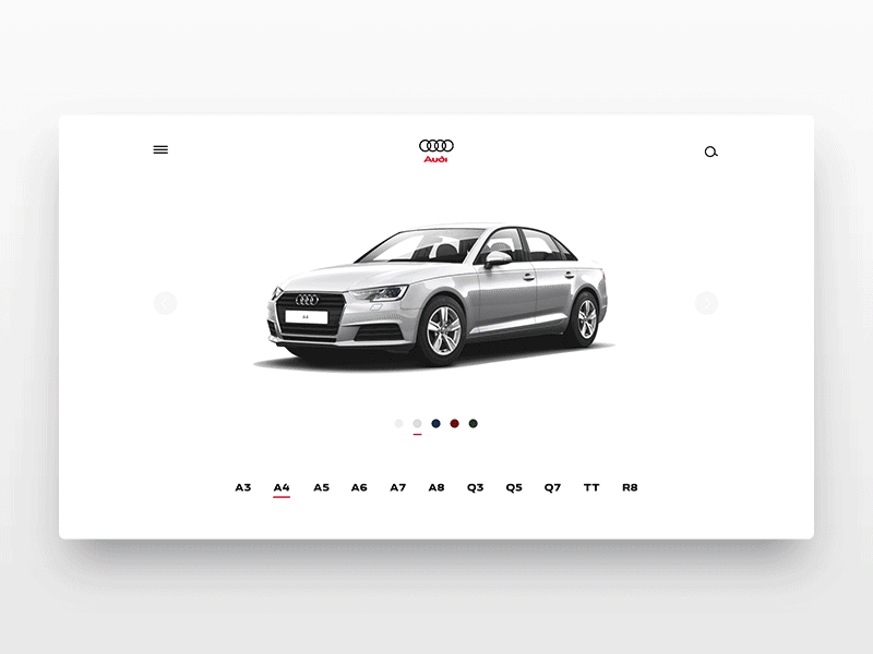 DailyUi Audi Concept animation audi car color site slider ui ux web