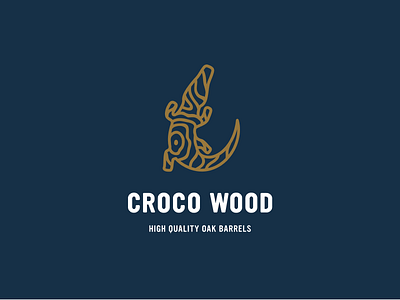 Croco Wood alligator croco crocodile design emblem indian logo oak symbol wood