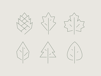 pictograms _ wayfinding brand brand identity branding design forest icon icon set iconography leaf line nature pictogram tree wayfinding