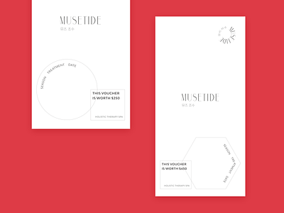 MUSETIDE_ gift voucher beauty brand brand identity branding design flat geometric design geometry gift icon indesign line logo design muse nature print spa typography vector voucher