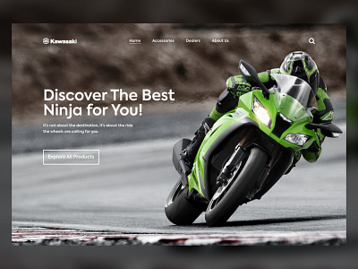 Kawasaki - LandingPage kawasaki kawasaki ninja motor motorcycle redesign ui web website