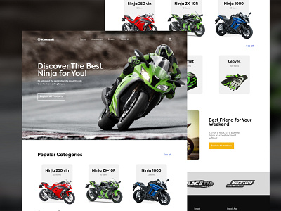 Kawasaki - Web Concept kawasaki motor motorcycle redesign ui web website