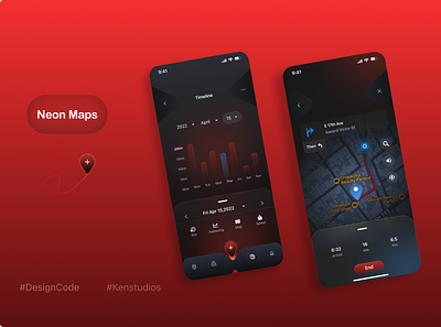 Neon Maps Design figma location ui maps ui ui