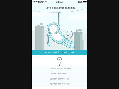 BluChimp tracker application blue chimp fun interface iphone monkey tracker ui