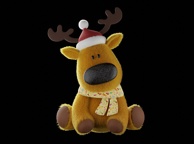 Cute Deer 3d 3d art 3d illustration 3ddesign 3dillustration blender character characterdesign christmas cute graphic design illustration toy