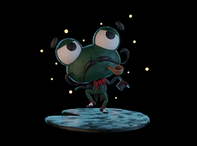 Mr. Frog 3d 3d art 3d illustration 3ddesign 3dillustration blender cartoon character characterdesign cute frog illustration lovely toy