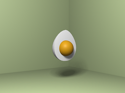 The half egg - First cut 3d art blender egg graphic illustration vector