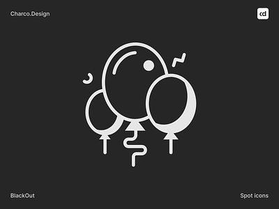 BlackOut - Premium icon pack app balloons baloons blackout blackwhite celebration congrats icon pack icons illustration minimal outlined party ui vector web