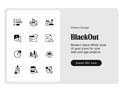 BlackOut (Vol 2) - 50 new icons code congrats database ecommerce icon pack illustration investment planning report server social media startegy time ui vector web
