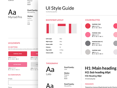 Style Guide - e-commerce app branding colors fonts forms guide simple style guide typo ui elements ui guide