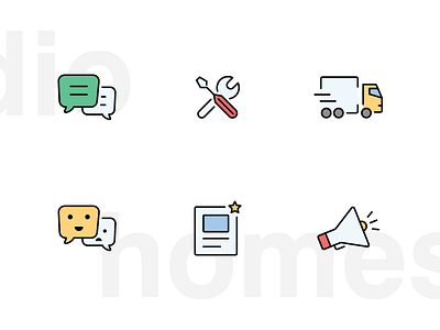 Homestudio - service app icons filled icon flat icons icons illustration line icons outlined icons