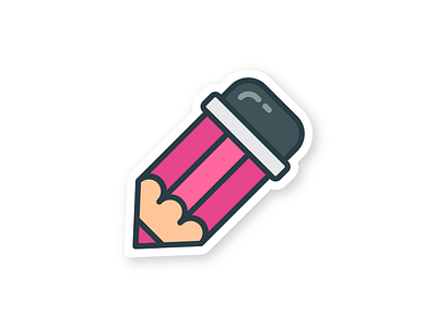 Dribbble Pencil draw dribbble illustration pencil sticker mule vector