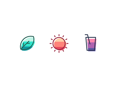 Flat gradient style icons